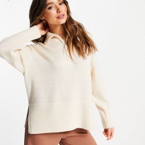 wool half zip sweater